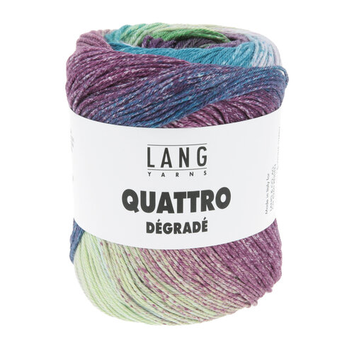 Lang Yarns Lang Yarns | Katoen Quattro DÉGRADÉ - 0019 | Violet/Groen/Blauw