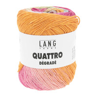 Lang Yarns | Katoen Quattro DÉGRADÉ - 0018 | Oranje/Blauw/Geel