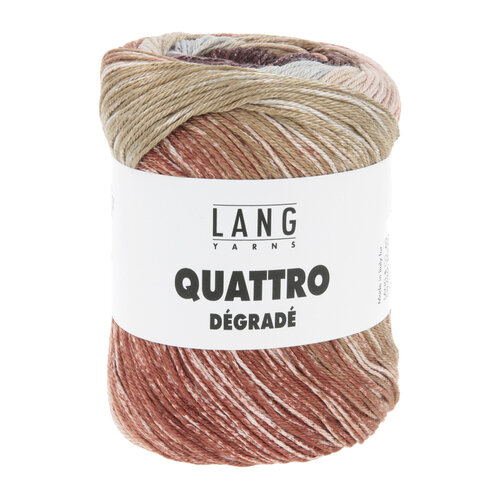 Lang Yarns Lang Yarns | Katoen Quattro DÉGRADÉ - 0017 | Olijfgroen/Bruin/Rood