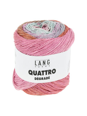 Lang Yarns Lang Yarns | Katoen Quattro DÉGRADÉ - 0015 | Roze/Mint/Oranje