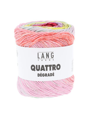 Lang Yarns Lang Yarns | Katoen Quattro DÉGRADÉ - 0012 | Geel/Violet/Turkoois