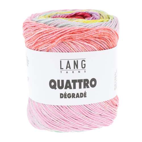 Lang Yarns Lang Yarns | Katoen Quattro DÉGRADÉ - 0012 | Geel/Violet/Turkoois