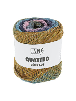 Lang Yarns Lang Yarns | Katoen Quattro DÉGRADÉ - 0010 | Blauw/Okergeel/Roze