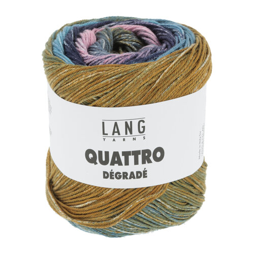 Lang Yarns Lang Yarns | Katoen Quattro DÉGRADÉ - 0010 | Blauw/Okergeel/Roze
