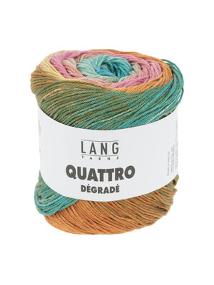 Lang Yarns Lang Yarns | Katoen Quattro DÉGRADÉ - 0006 | Turkoois/Roze/Geel