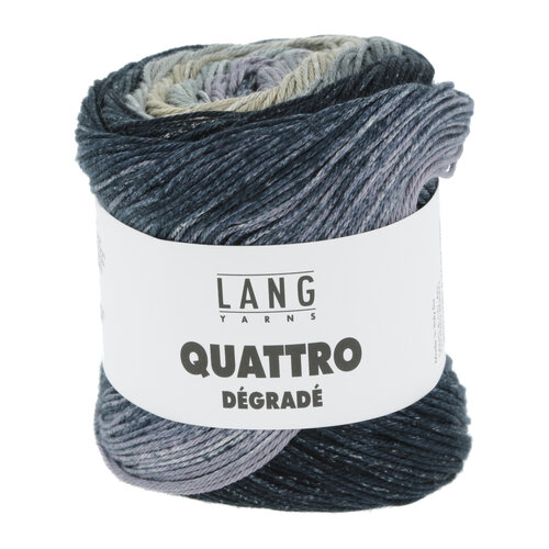 Lang Yarns Lang Yarns | Katoen Quattro DÉGRADÉ - 0004 | Navy/Lila/Salie