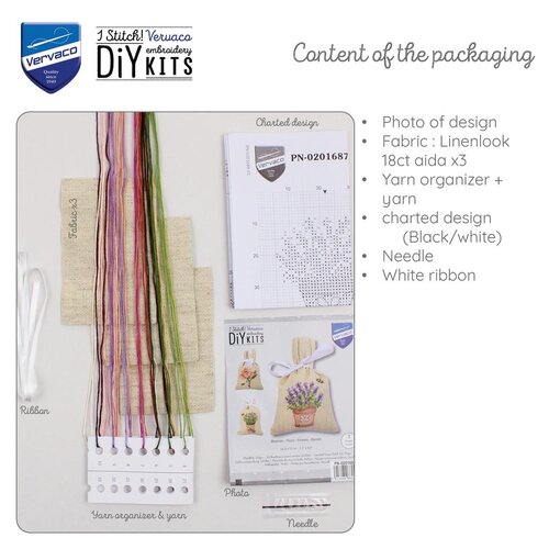 Vervaco Kruidenzakje kit Bloemen - set van 3