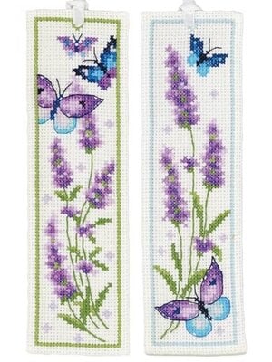 Vervaco Bladwijzer kit Lavendel met vlinders- set van 2