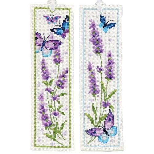 Vervaco Bladwijzer kit Lavendel met vlinders- set van 2