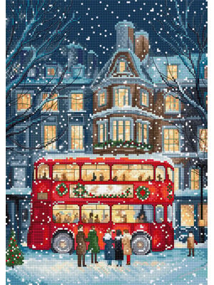 Leti Stitch Borduurpakket London Christmas Bus - Leti Stitch