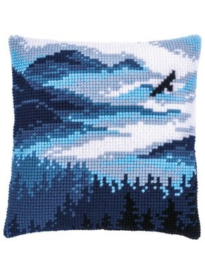 Vervaco Kruissteekkussen kit Blauw Landschap