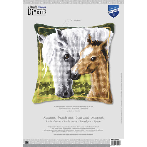 Vervaco Kruissteekkussen kit Wit paard