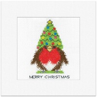 Borduurpakket Robin Card - Christmas Tree Hat - Heritage Crafts