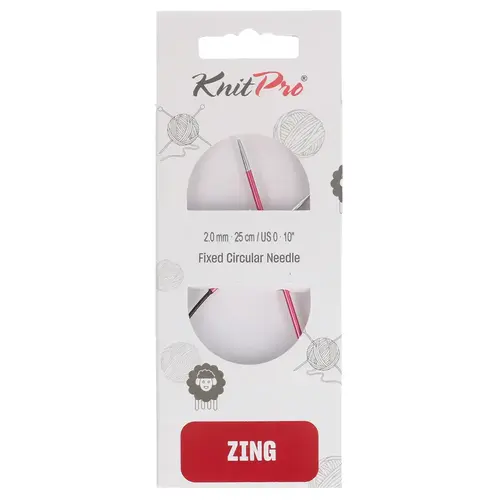 KnitPro Knitpro Zing Asymmetrische Rondbreinaald 25 cm - van 2 t/m 5 mm