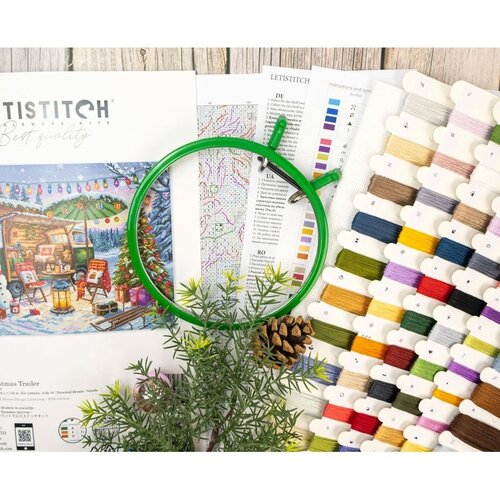 Leti Stitch Borduurpakket Christmas Trailer - Leti Stitch Leti Stitch Borduurpakket Christmas Trailer - Leti Stitch