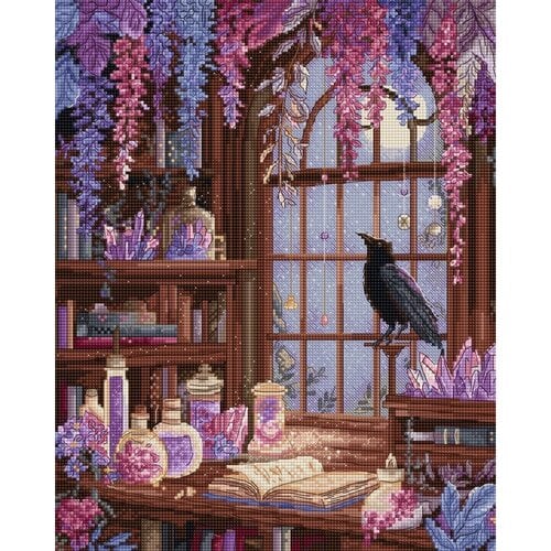 Leti Stitch Borduurpakket Raven’s Library - Leti Stitch