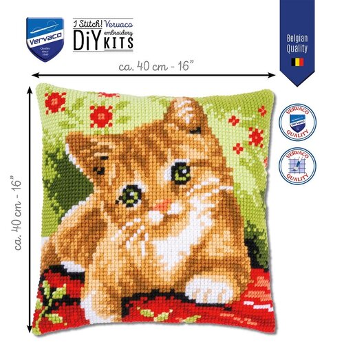 Vervaco Kruissteekkussen kit Lieve Poes Vervaco Kruissteekkussen kit Lieve Poes