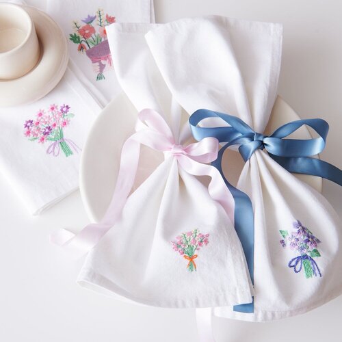 Rico Design Vrij Borduren Borduurpakket - Stick & Stitch Kit Bloemboeketten XL