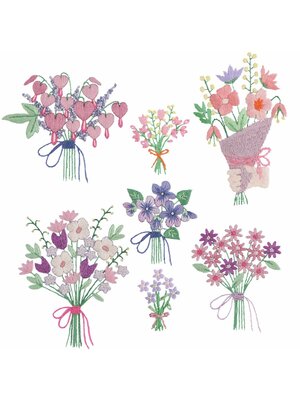 Rico Design Vrij Borduren Borduurpakket - Stick & Stitch Kit Bloemboeketten XL