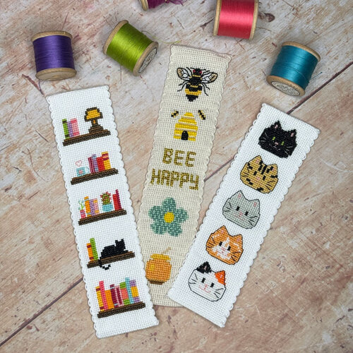 The Crafty Kit Company Borduurpakket Bookmark Kitty Cats - The Crafty Kit Company