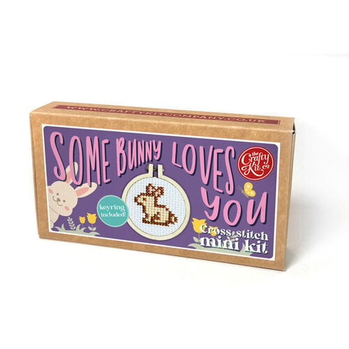The Crafty Kit Company Borduurpakket Matchbox Some Bunny Loves You - The Crafty Kit Company