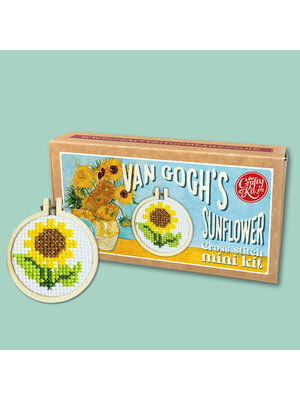 The Crafty Kit Company Borduurpakket Matchbox Van Gogh Sunflower - The Crafty Kit Company