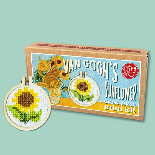 The Crafty Kit Company Borduurpakket Matchbox Van Gogh Sunflower - The Crafty Kit Company