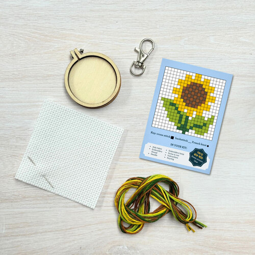 The Crafty Kit Company Borduurpakket Matchbox Van Gogh Sunflower - The Crafty Kit Company