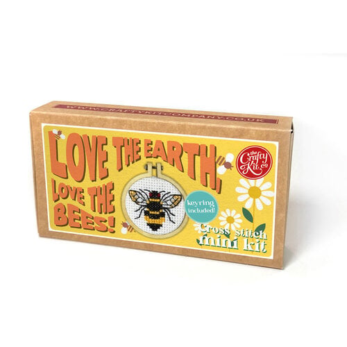 The Crafty Kit Company Borduurpakket Matchbox Love the Earth, Love the Bees - The Crafty Kit Company