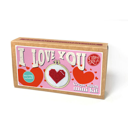 The Crafty Kit Company Borduurpakket Matchbox I Love You - The Crafty Kit Company