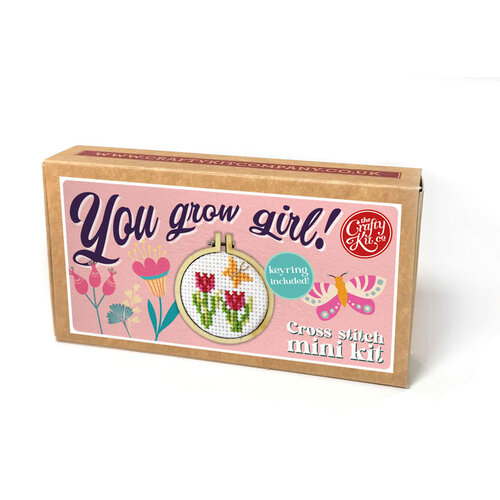 The Crafty Kit Company Borduurpakket Matchbox You Grow Girl! - The Crafty Kit Company