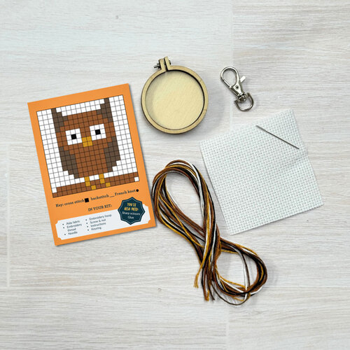 The Crafty Kit Company Borduurpakket Matchbox Owl You Need is Love! - The Crafty Kit Company