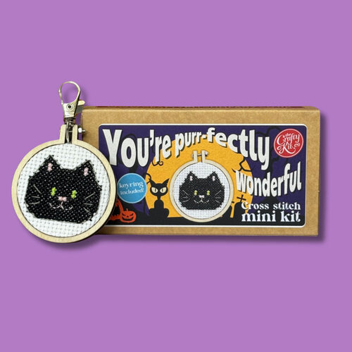 The Crafty Kit Company Borduurpakket Matchbox You're Purr-fectly Wonderful - The Crafty Kit Company