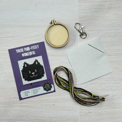 The Crafty Kit Company Borduurpakket Matchbox You're Purr-fectly Wonderful - The Crafty Kit Company