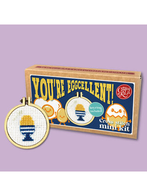 The Crafty Kit Company Borduurpakket Matchbox You're Eggcelent! - The Crafty Kit Company