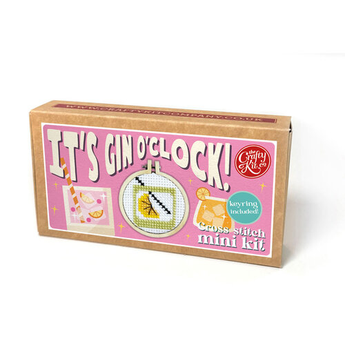 The Crafty Kit Company Borduurpakket Matchbox It's Gin o'Clock - The Crafty Kit Company