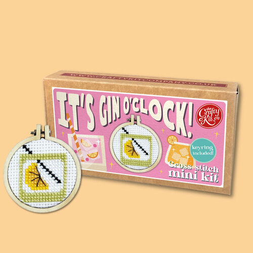 The Crafty Kit Company Borduurpakket Matchbox It's Gin o'Clock - The Crafty Kit Company