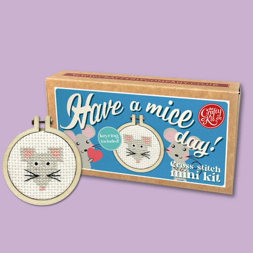 The Crafty Kit Company Borduurpakket Matchbox Have a Mice day! - The Crafty Kit Company The Crafty Kit Company Borduurpakket Matchbox Have a Mice day! - The Crafty Kit Company