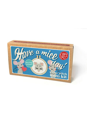 The Crafty Kit Company Borduurpakket Matchbox Have a Mice day! - The Crafty Kit Company