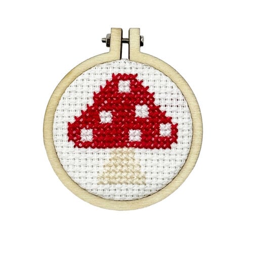 The Crafty Kit Company Borduurpakket Matchbox You're A Fungi! (Toadstool) - The Crafty Kit Company