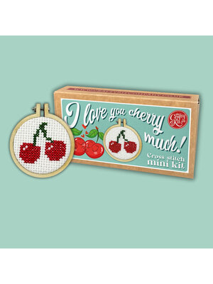 The Crafty Kit Company Borduurpakket Matchbox I Love You Cherry Much - The Crafty Kit Company