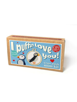 The Crafty Kit Company Borduurpakket Matchbox I Puffin Love You! - The Crafty Kit Company
