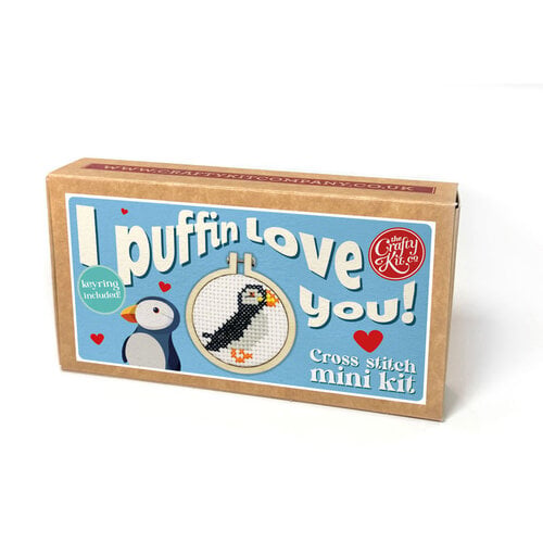 The Crafty Kit Company Borduurpakket Matchbox I Puffin Love You! - The Crafty Kit Company The Crafty Kit Company Borduurpakket Matchbox I Puffin Love You! - The Crafty Kit Company