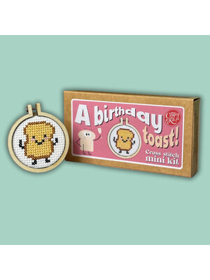 The Crafty Kit Company Borduurpakket Matchbox A Birthday Toast - The Crafty Kit Company
