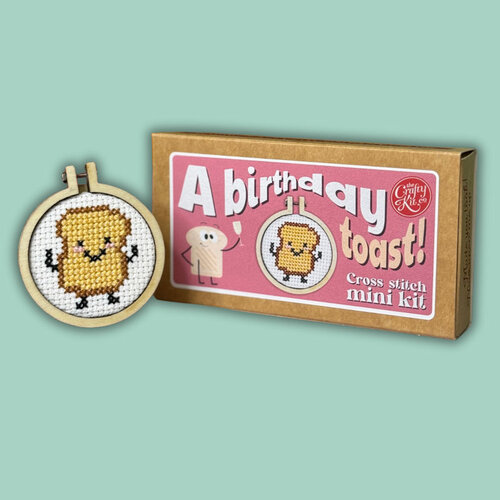The Crafty Kit Company Borduurpakket Matchbox A Birthday Toast - The Crafty Kit Company