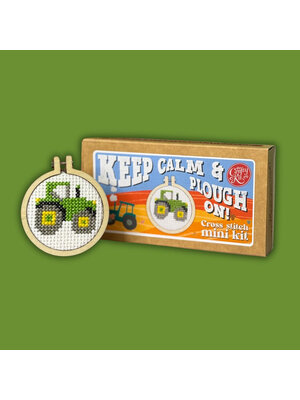 The Crafty Kit Company Borduurpakket Matchbox Keep Calm & Keep Ploughing on - The Crafty Kit Company