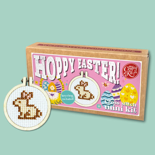 The Crafty Kit Company Borduurpakket Matchbox Hoppy Easter (Bunny) - The Crafty Kit Company