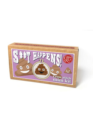 The Crafty Kit Company Borduurpakket Matchbox S**t Happens - The Crafty Kit Company