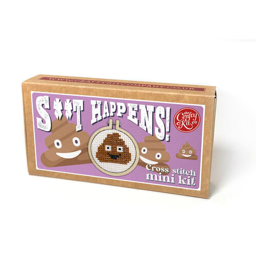 The Crafty Kit Company Borduurpakket Matchbox S**t Happens - The Crafty Kit Company The Crafty Kit Company Borduurpakket Matchbox S**t Happens - The Crafty Kit Company