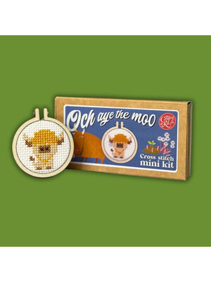 The Crafty Kit Company Borduurpakket Matchbox Och aye the Moo! (Highland Cow) - The Crafty Kit Company